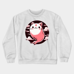 Cute pink Ghost cat Crewneck Sweatshirt